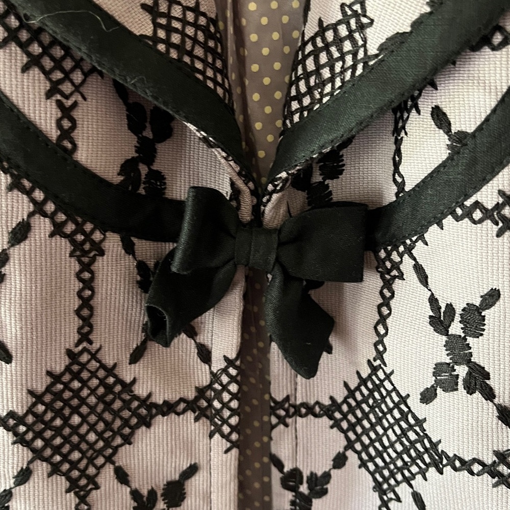 Nanette Lepore Boutique Black and Purple embroidered long jacket - Picture 5 of 7